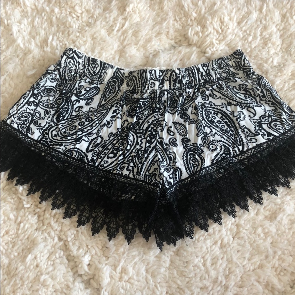 Black and white shorts